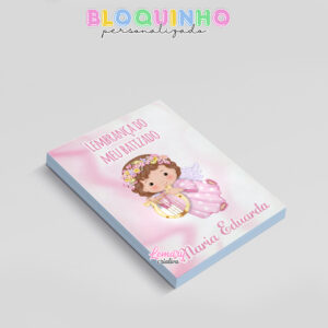 Alternative view of Bloquinho personalizado Batizado 100fls 7x10cm Mod.002 (12 unidades)