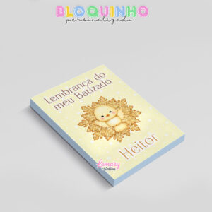 Alternative view of Bloquinho personalizado Batizado 100fls 7x10cm Mod.003 (12 unidades)