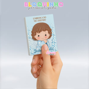 Bloquinho personalizado Batizado 100fls 7x10cm Mod.004 (12 unidades)