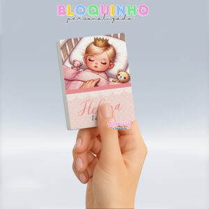 Bloquinho personalizado Bebê dormindo 100fls 7x10cm Mod.0002 (12 unidades)
