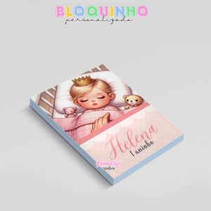 Alternative view of Bloquinho personalizado Bebê dormindo 100fls 7x10cm Mod.0002 (12 unidades)