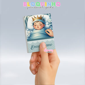 Bloquinho personalizado Bebê dormindo 100fls 7x10cm Mod.0004 (12 unidades)