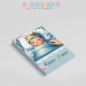 Alternative view of Bloquinho personalizado Bebê dormindo 100fls 7x10cm Mod.0004 (12 unidades)