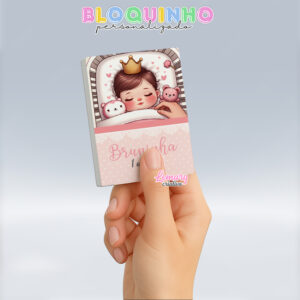 Bloquinho personalizado Bebê dormindo 100fls 7x10cm Mod.0005 (12 unidades)