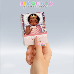 Bloquinho personalizado Bebê dormindo 100fls 7x10cm Mod.0006 (12 unidades)
