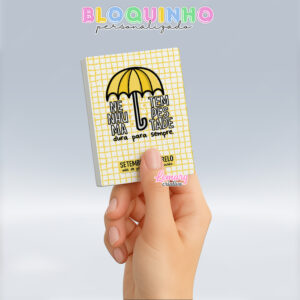 Bloquinho personalizado Setembro Amarelo 100fls 7x10cm Mod.001 (12 unidades)