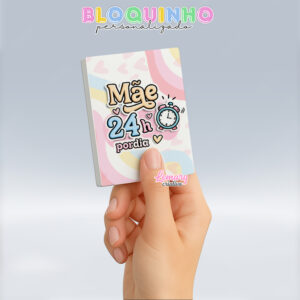 Bloquinho personalizado Dia das mães 100fls 7x10cm Mod.0001 (12 unidades)