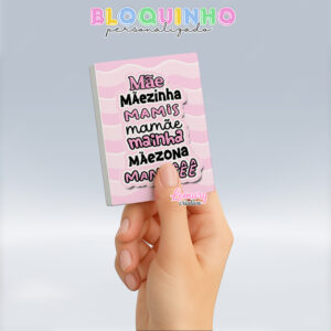 Bloquinho personalizado Dia das mães 100fls 7x10cm Mod.0009 (12 unidades)