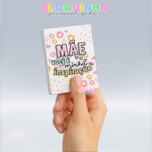 Bloquinho personalizado Dia das mães 100fls 7x10cm Mod.0011 (12 unidades)