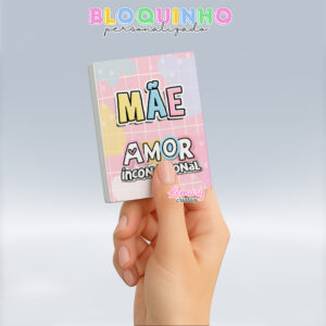 Bloquinho personalizado Dia das mães 100fls 7x10cm Mod.0012 (12 unidades)