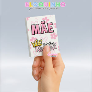 Bloquinho personalizado Dia das mães 100fls 7x10cm Mod.0015 (12 unidades)