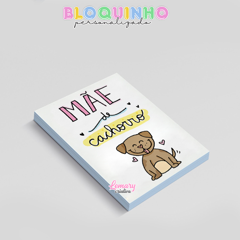 Bloquinho personalizado Dia das mães 100fls 7x10cm Mod.0020 (12 unidades) Mãe de cachorro - Imagem 2