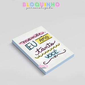 Alternative view of Bloquinho personalizado Dia das mães 100fls 7x10cm Mod.0021 (12 unidades) Eu amo tanto você