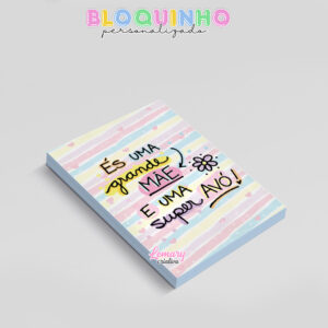 Alternative view of Bloquinho personalizado Dia das mães 100fls 7x10cm Mod.0027 (12 unidades) És uma grande mãe e uma super avó