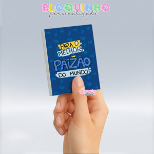 Bloquinho personalizado Dia dos pais 100fls 7x10cm Mod.003 (12 unidades)