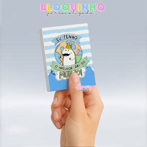 Bloquinho personalizado Dia dos pais 100fls 7x10cm Mod.004 (12 unidades)