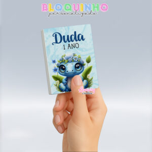 Bloquinho personalizado Dinossauro baby 100fls 7x10cm Mod.004 (12 unidades)
