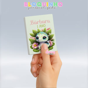 Bloquinho personalizado Dinossauro baby 100fls 7x10cm Mod.007 (12 unidades)