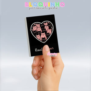 Bloquinho personalizado Gatinhos 100fls 7x10cm Mod.0001 (12 unidades)