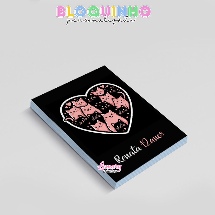 Bloquinho personalizado Gatinhos 100fls 7x10cm Mod.0001 (12 unidades) - Imagem 2