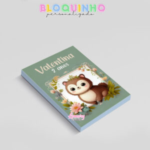 Alternative view of Bloquinho personalizado Guaxinim baby 100fls 7x10cm Mod.0001 (12 unidades)