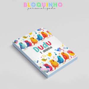 Alternative view of Bloquinho personalizado Passarinhos cantando 100fls 7x10cm Mod.0001 (12 unidades)