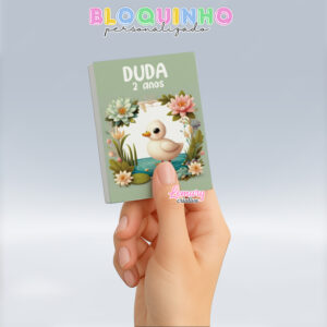 Bloquinho personalizado Patinho baby 100fls 7x10cm Mod.0001 (12 unidades)