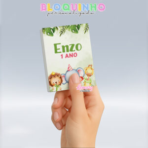 Bloquinho personalizado Safari 100fls 7x10cm Mod.0001 (12 unidades)