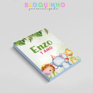 Alternative view of Bloquinho personalizado Safari 100fls 7x10cm Mod.0001 (12 unidades)