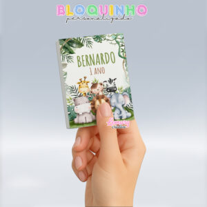Bloquinho personalizado Safari 100fls 7x10cm Mod.0002 (12 unidades)