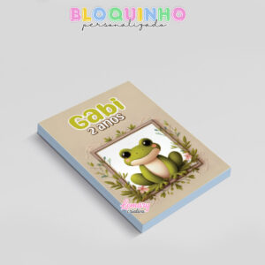 Alternative view of Bloquinho personalizado Sapinho baby 100fls 7x10cm Mod.0001 (12 unidades)