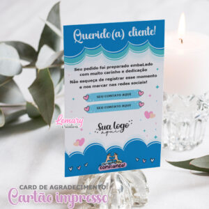 Cartão de Agradecimento Mod.0001 (100 unidades)