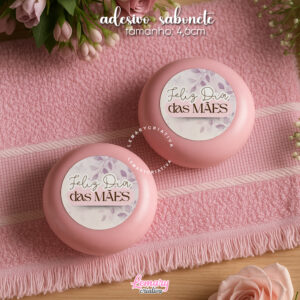 Adesivo para Sabonete Redondo Dia das Mães Mod.0003 (60 unidades)