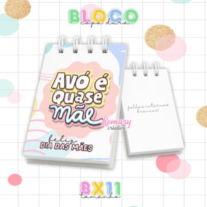 Bloquinho Dia das mães 8x11cm Capa Dura e Wire-o BDM0005