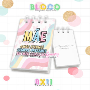 Bloquinho Dia das mães 8x11cm Capa Dura e Wire-o BDM0006