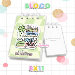Bloquinho Dia das mães 8x11cm Capa Dura e Wire-o BDM0008