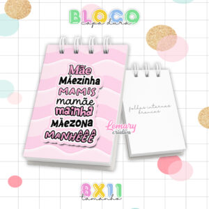 Bloquinho Dia das mães 8x11cm Capa Dura e Wire-o BDM0009