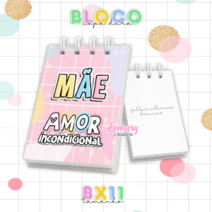 Bloquinho Dia das mães 8x11cm Capa Dura e Wire-o BDM0012