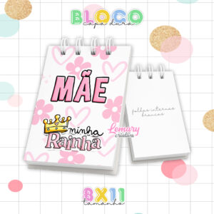 Bloquinho Dia das mães 8x11cm Capa Dura e Wire-o BDM0015