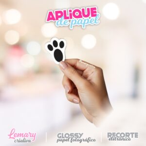 Aplique Pegadas de coelho 4x5cm APC0001 (acompanha fita dupla face no verso)