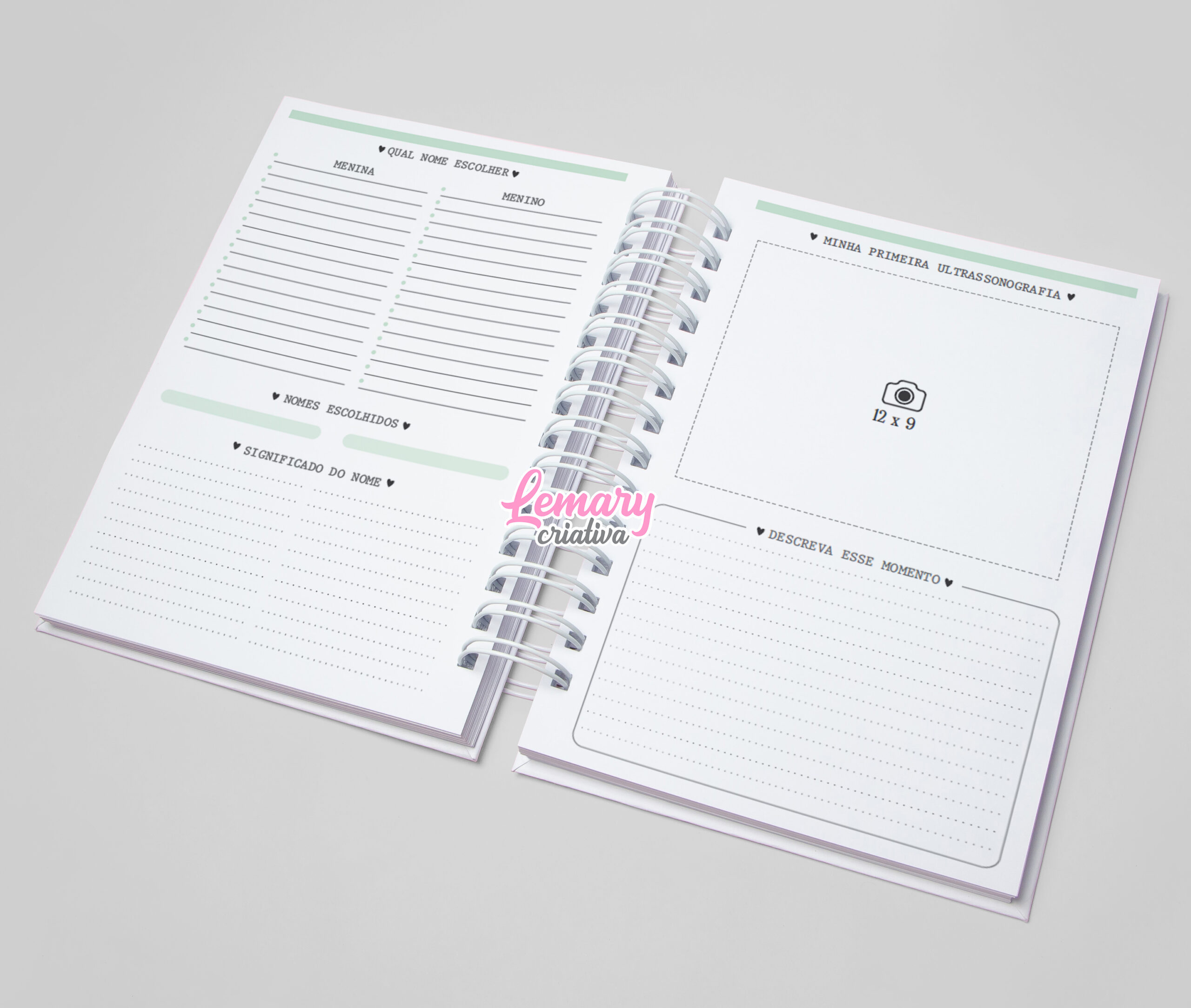 Planner Gestante Verde e Cinza PG0001 - Imagem 4