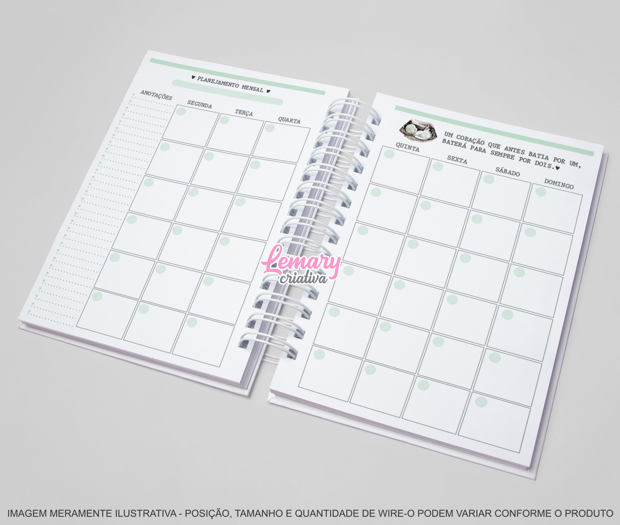 Planner Gestante Verde e Cinza PG0001 - Imagem 5