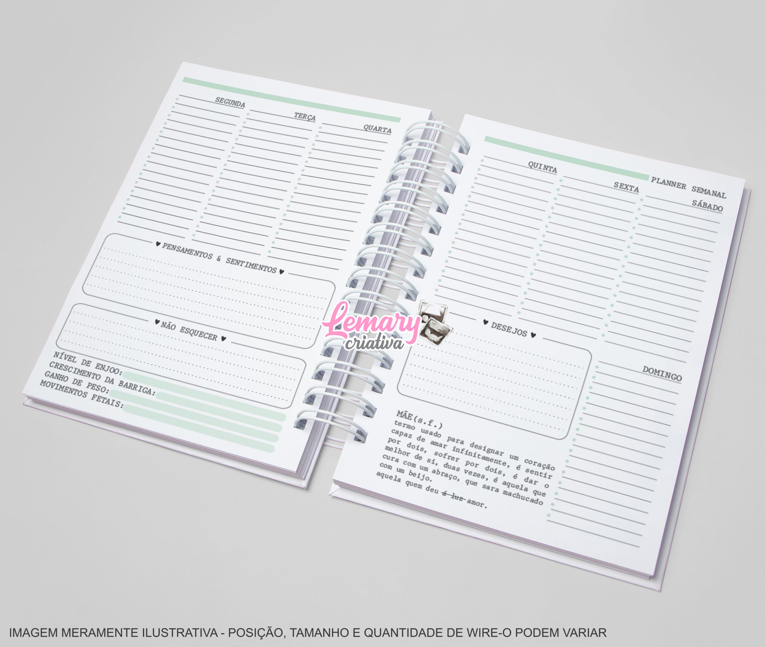 Planner Gestante Verde e Cinza PG0001 - Imagem 6