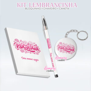 Bloquinho com Chaveiro e Caneta Psicologia Mod.0001 (12 Kits)