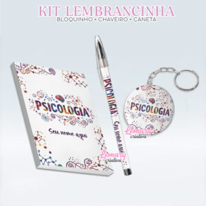 Bloquinho com Chaveiro e Caneta Psicologia Mod.0003 (12 Kits)