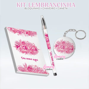 Bloquinho com Chaveiro e Caneta Psicologia Mod.0004 (12 Kits)