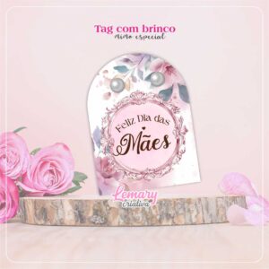 Tag com Brinco Dia das mães Mod. 0004 (15 unidades)