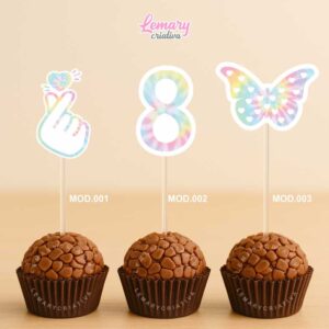 Topper para Docinhos Tie dye (50 unidades) TP0002