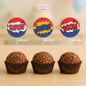 Topper para Docinhos Onomatopeias (50 unidades) TP0001