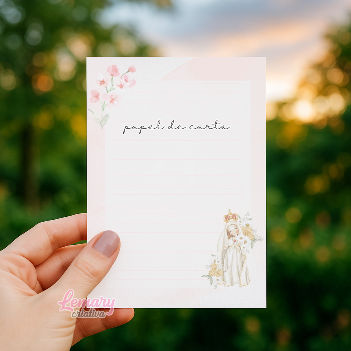 Papel de Carta Nossa Senhora de Fátima Ref.003 (50fls)